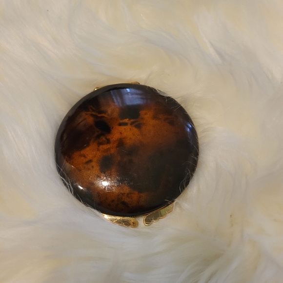 VINTAGE GUCCI GOLD AND TORTOISESHELL COMPACT MIRROR - Picture 5 of 14